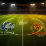 Stadioncompositie met KAA Gent als leider en KV Mechelen als verliezer van Speeldag 5