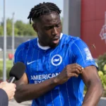 Promise David reageert tijdens een interview op het trainingscomplex van Toronto FC.