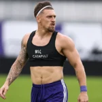 Adriano Bertaccini in het tenue van RSC Anderlecht op het veld.