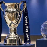 De Croky Cup-trofee met donkere linten staat centraal bij de bekerloting.