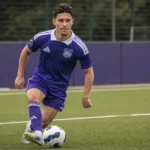 Enzo Sternal van RSCA Futures in actie tijdens een wedstrijdmoment.