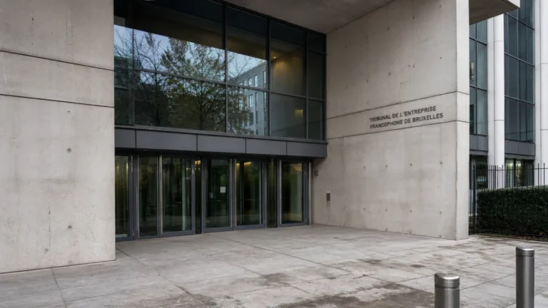Lege ingang van de Franstalige ondernemingsrechtbank in Brussel.