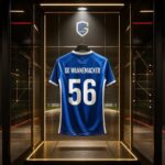 Genk-shirt met naam De Wannemacker en rugnummer 56 in een futuristisch TalentLab.