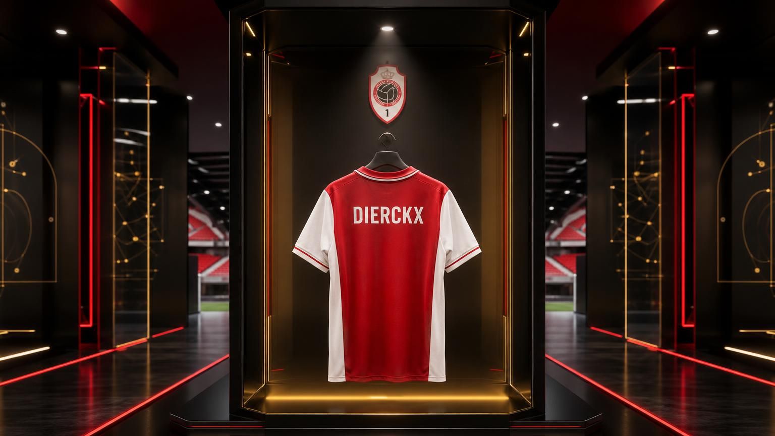 Shirt van Xander Dierckx in een futuristisch scoutinglab van VoetbalFocus.