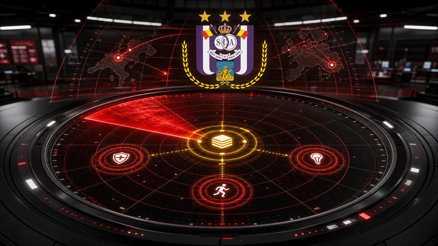 Transferradar met het logo van Anderlecht en drie gedetecteerde middenveldprofielen.