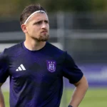 Adriano Bertaccini in Anderlecht-kleding op het trainingsveld.