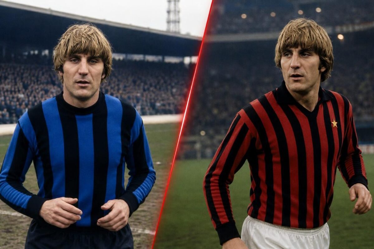 Jan Ceulemans bij Club Brugge en als denkbeeldige AC Milan-speler in 1981