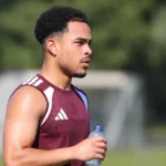 Mario Stroeykens tijdens een trainingspauze op het oefenterrein.