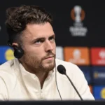 Colin Coosemans spreekt na de Europese zege van Anderlecht op een persconferentie.