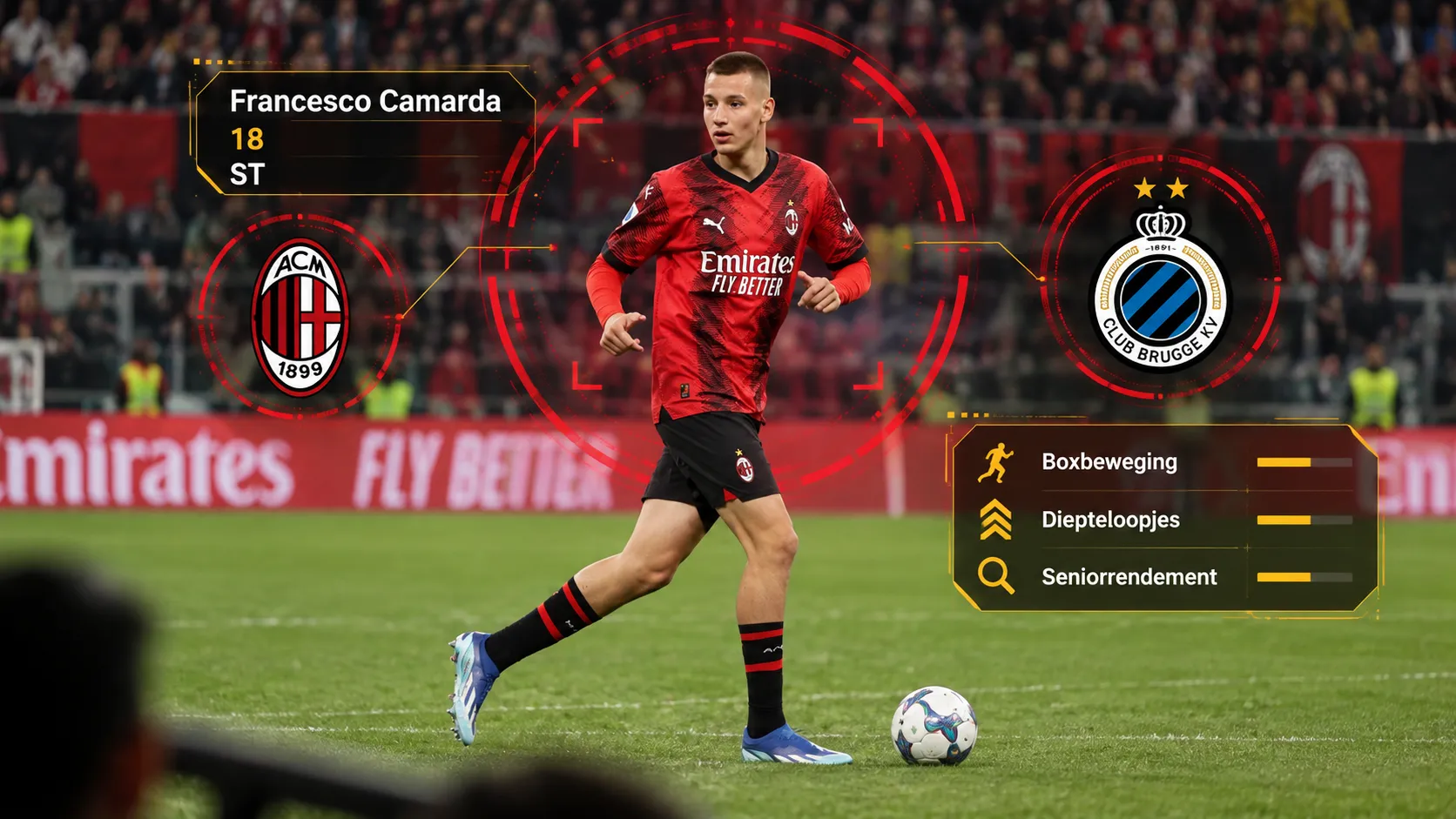 Francesco Camarda in een scoutingvizier bij zijn mogelijke groeipad richting Club Brugge.