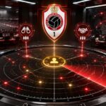Antwerp-logo boven een transferradar met drie verbonden sportieve beslissingszones.