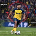 Adem Zorgane in scoutingvizier met de clubemblemen van Union SG en het geïnteresseerde Napoli.