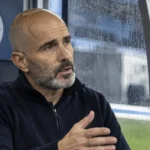 Enzo Maresca tijdens een interview in een technische zone van Manchester City.