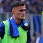 Aleksandar Stankovic tijdens een opwarming bij Internazionale.