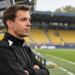 David Hubert in de technische zone van Union voor een competitiematch.