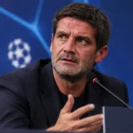 Christian Chivu spreekt tijdens een persmoment voor de wedstrijd tegen Club Brugge.