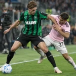 Fedde Leysen in actie voor Sassuolo tijdens een Serie A-wedstrijd.
