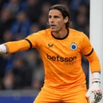 Yann Sommer als doelman van Club Brugge voor het doel tijdens een wedstrijd.